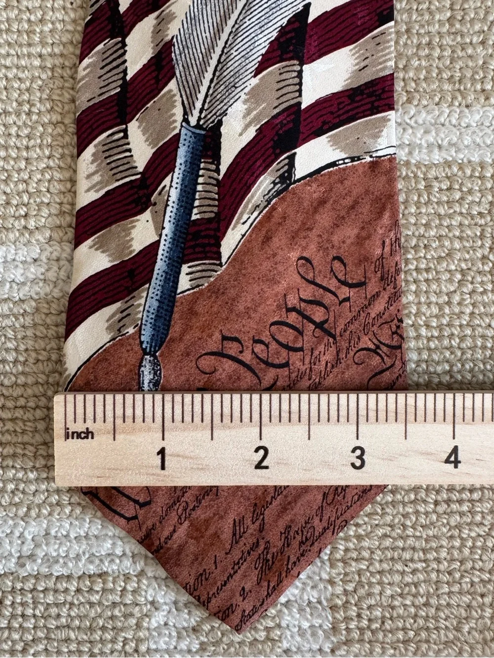 Tango by Max Raab Vintage Patriotic American Flag Silk Tie USA Constitution